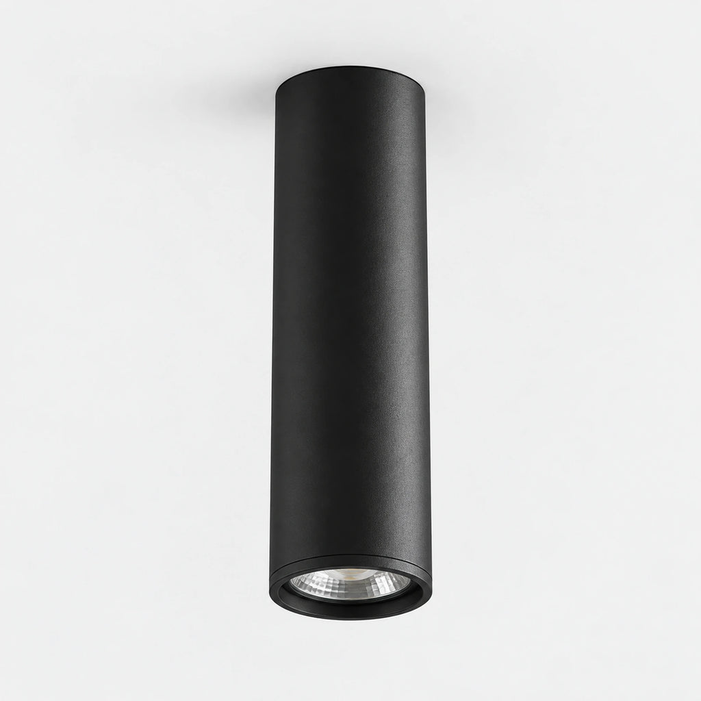 Spot LED cylindrique noir en aluminium – vue principale