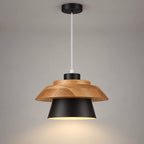 Suspension noire en bois et métal – vue principale