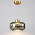 Suspension verre gris fumé 15 cm lumière chaleureuse
