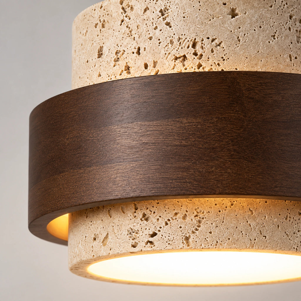 Texture de la pierre naturelle et du bois brun – détail