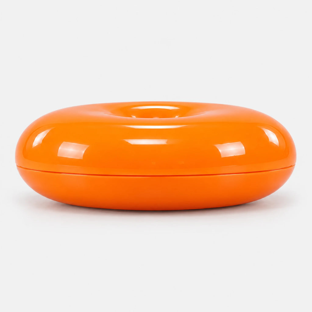 Lampe donut orange rechargeable – vue de profil