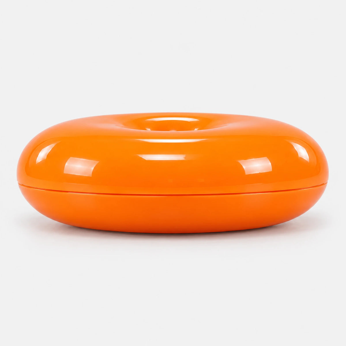 Lampe donut orange rechargeable – vue de profil