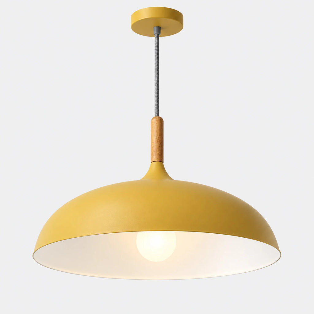 Suspension jaune en aluminium avec intérieur blanc