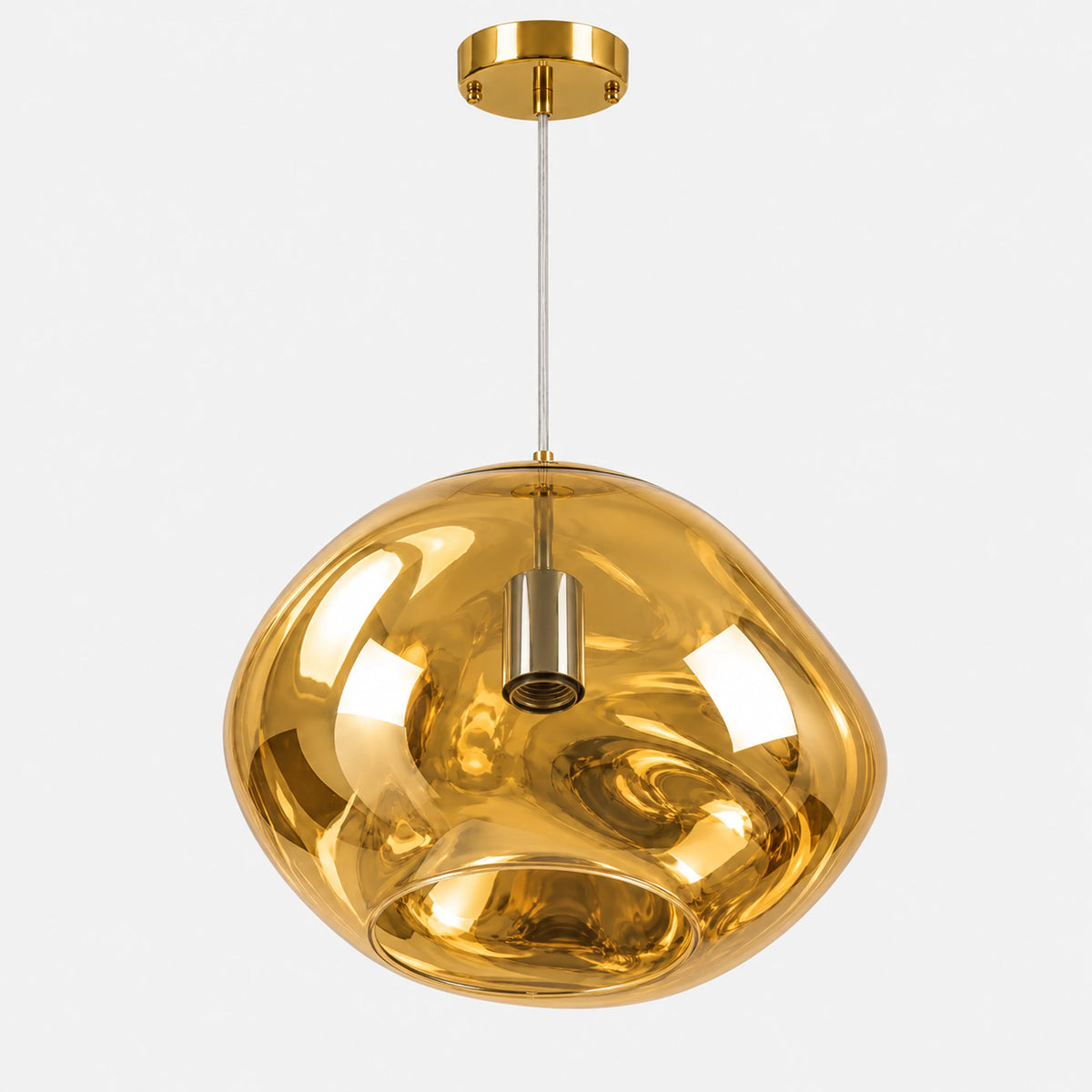 Suspension irrégulière dorée vue sous un autre angle