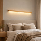 Applique murale LED en bois 100 cm lumière chaleureuse dans une chambre