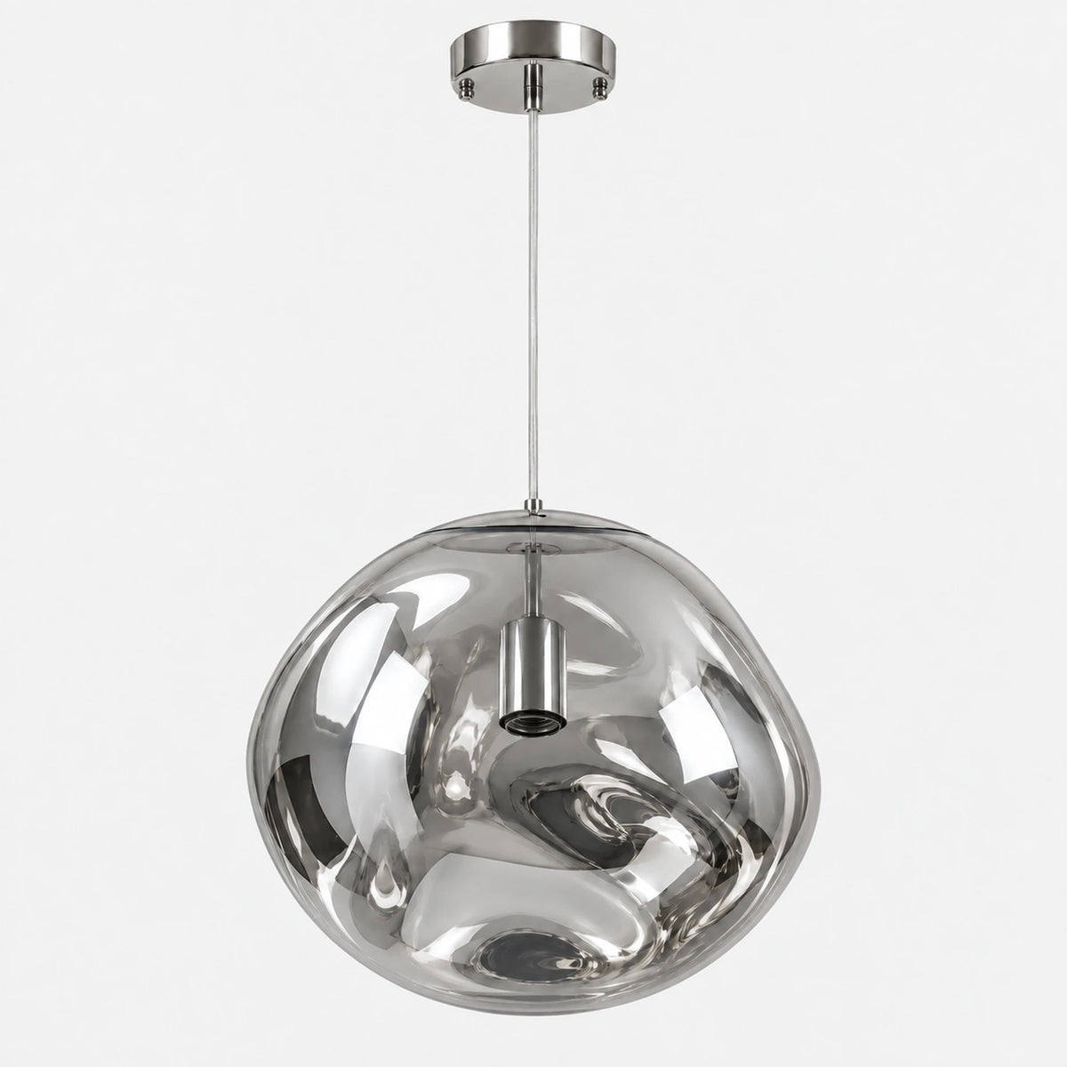 Suspension irrégulière argentée en acrylique effet miroir