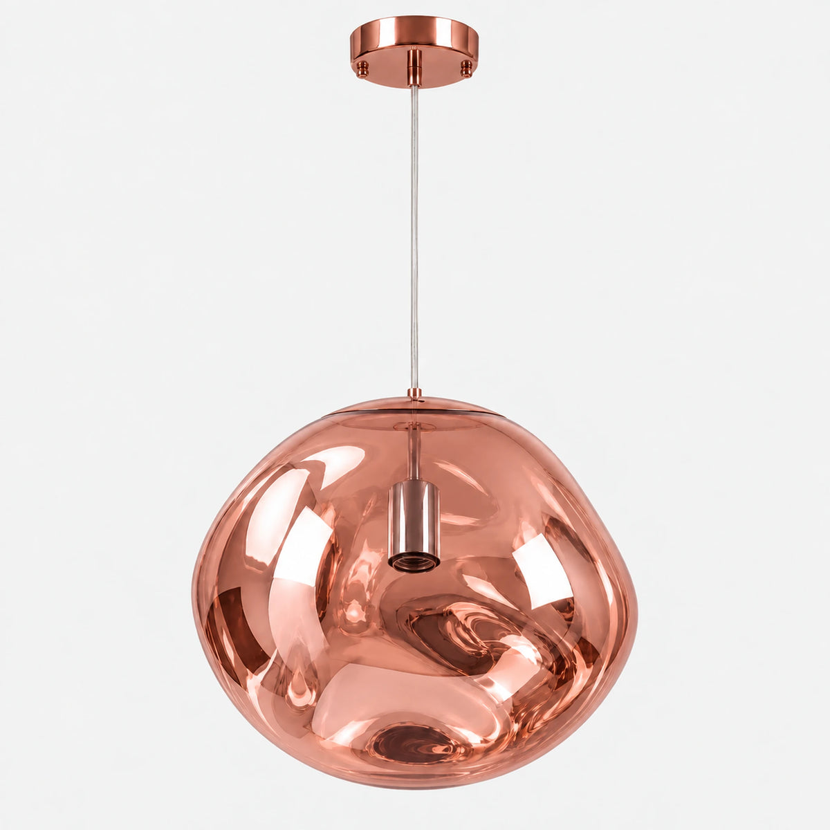Suspension irrégulière rose doré en acrylique effet miroir