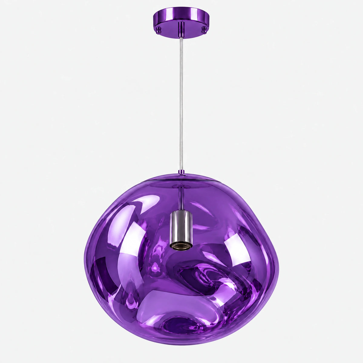 Suspension irrégulière violette en acrylique effet miroir