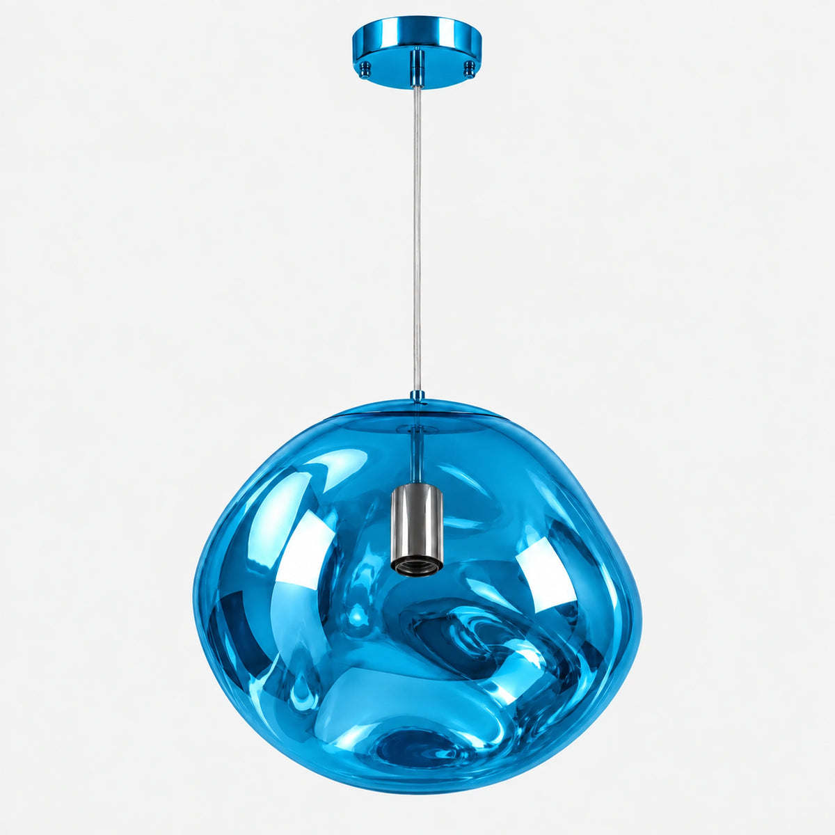 Suspension irrégulière bleue en acrylique effet miroir