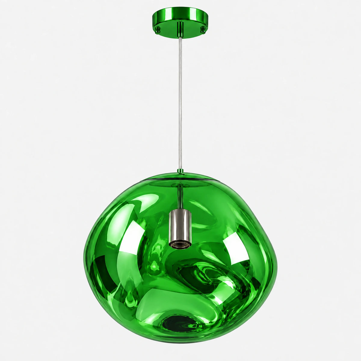 Suspension irrégulière verte en acrylique effet miroir