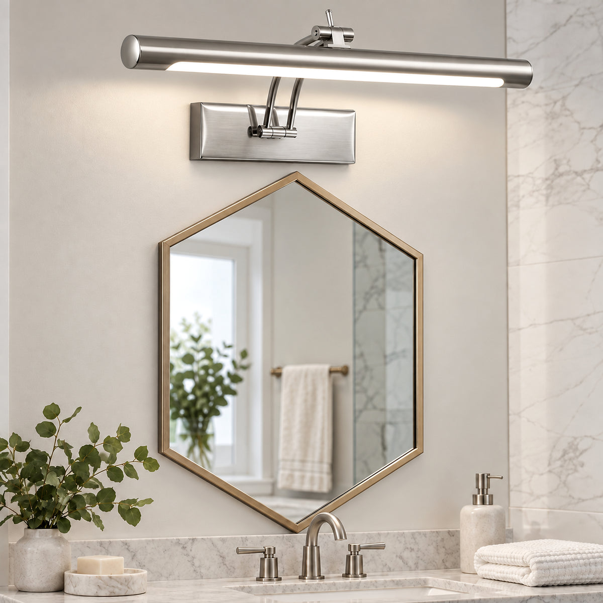 Applique murale LED linéaire argenté, 43 cm