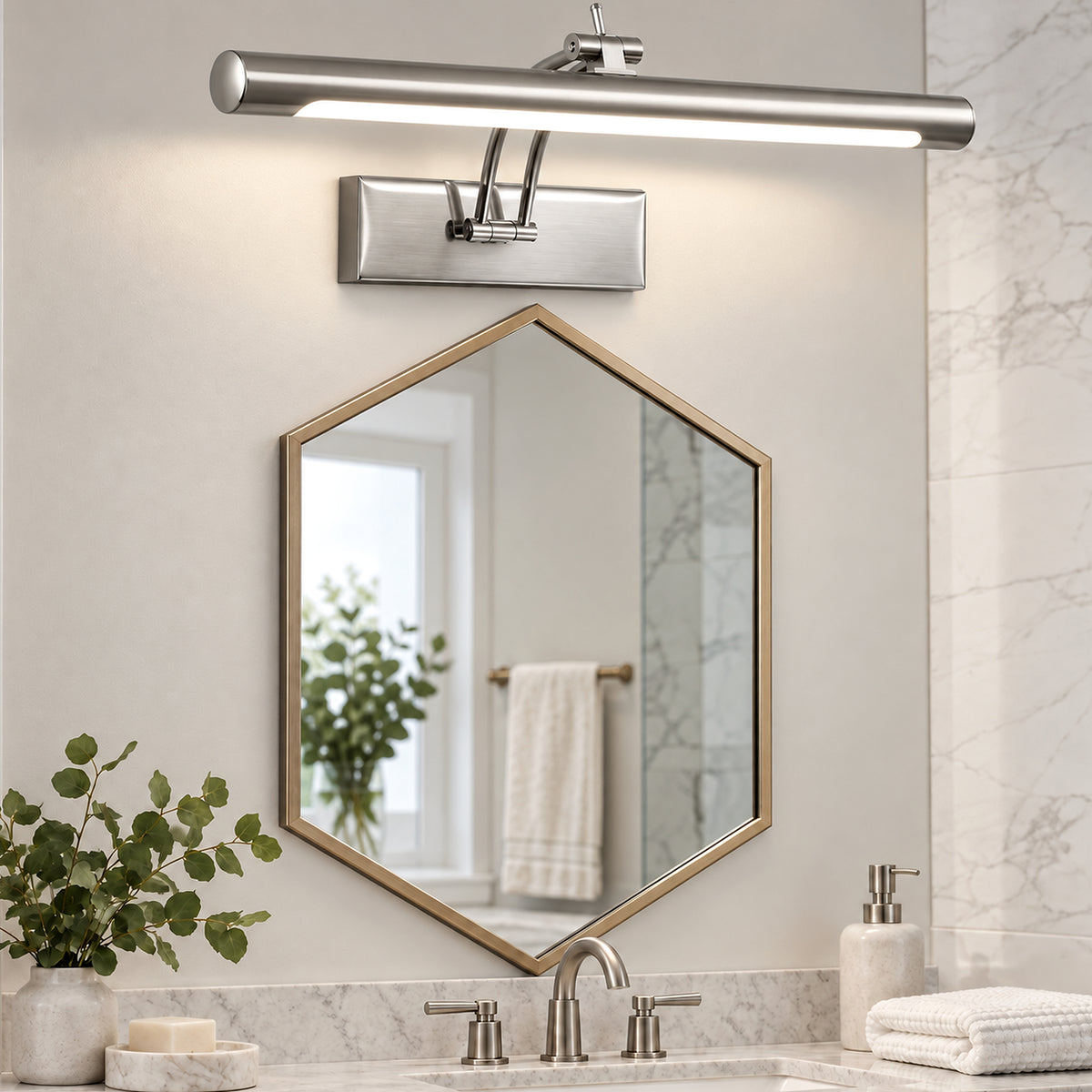 Applique murale LED linéaire argenté, 55 cm
