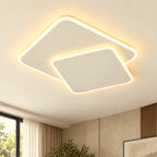 Plafonnier LED blanc carré 50 cm, lumière chaleureuse