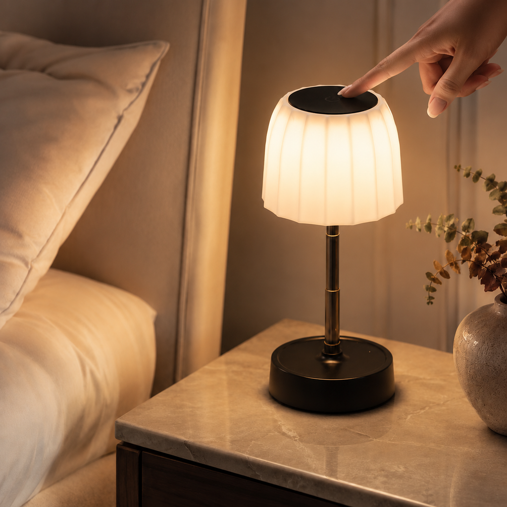 Réglage tactile de l’intensité lumineuse de la lampe de chevet