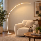 Lampadaire LED arqué moderne blanc