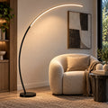 Lampadaire LED arqué moderne noir