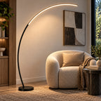 Lampadaire LED arqué moderne noir