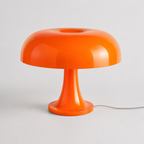Lampe à poser champignon vintage orange vue de trois quarts