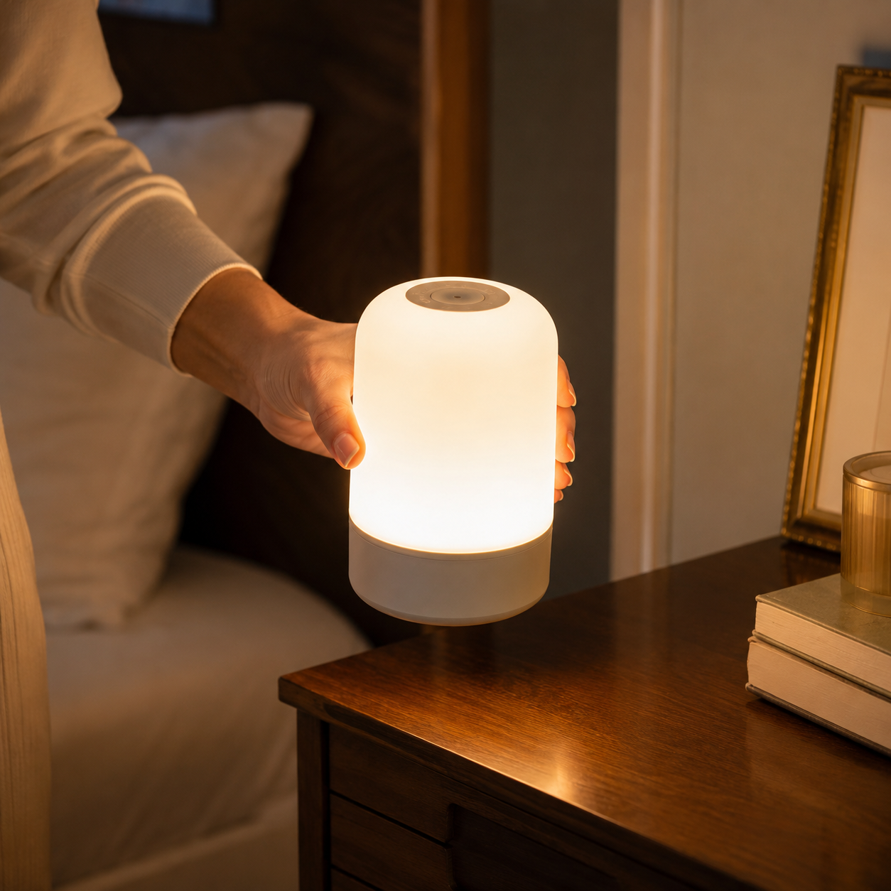 Lampe LED rechargeable portable déplacée sans câble