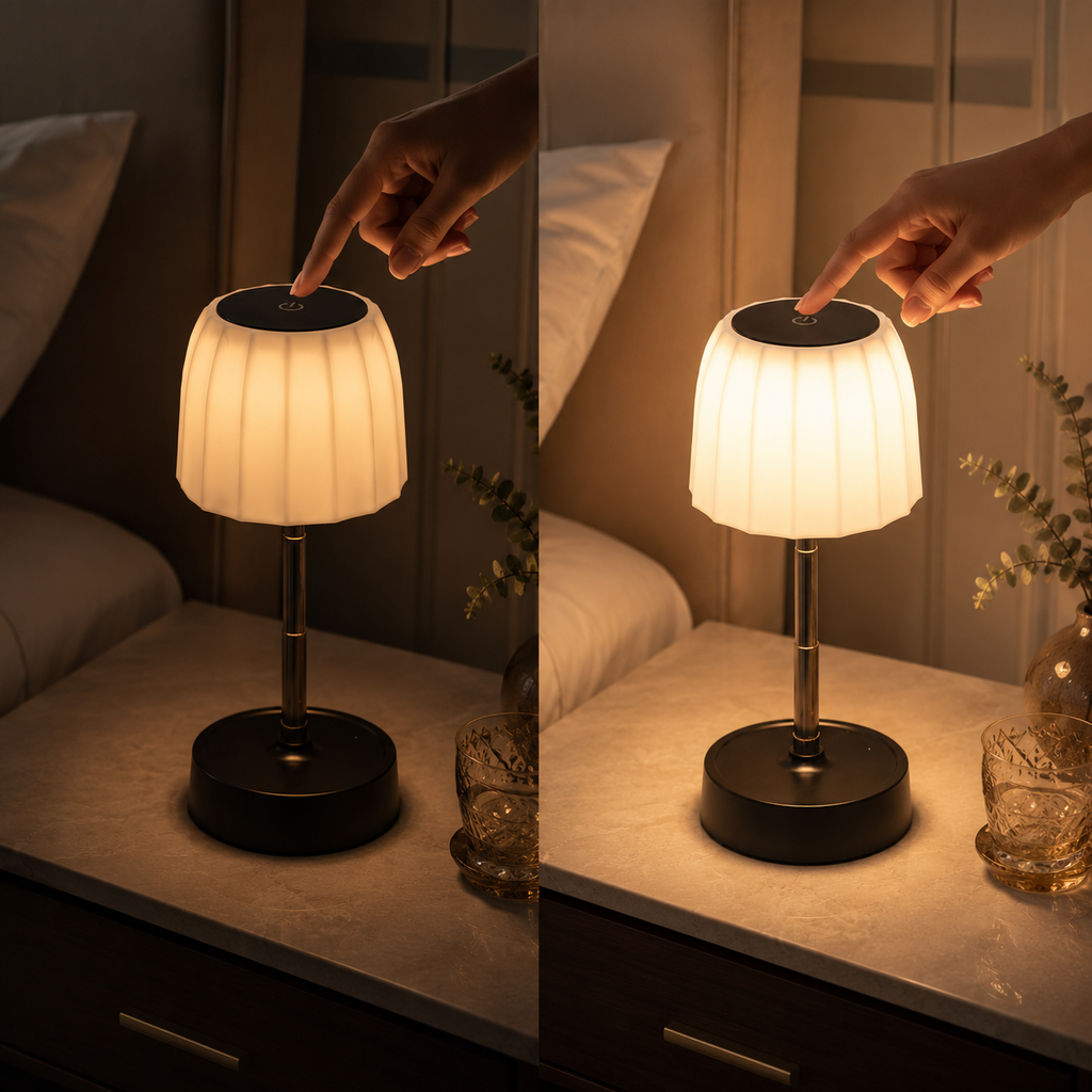 Comparaison de deux niveaux d’intensité de la lampe tactile