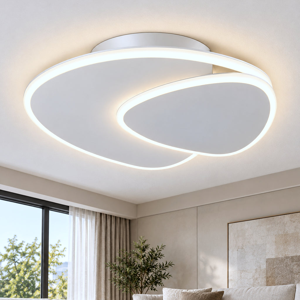 Plafonnier LED blanc rond 50 cm, lumière blanche